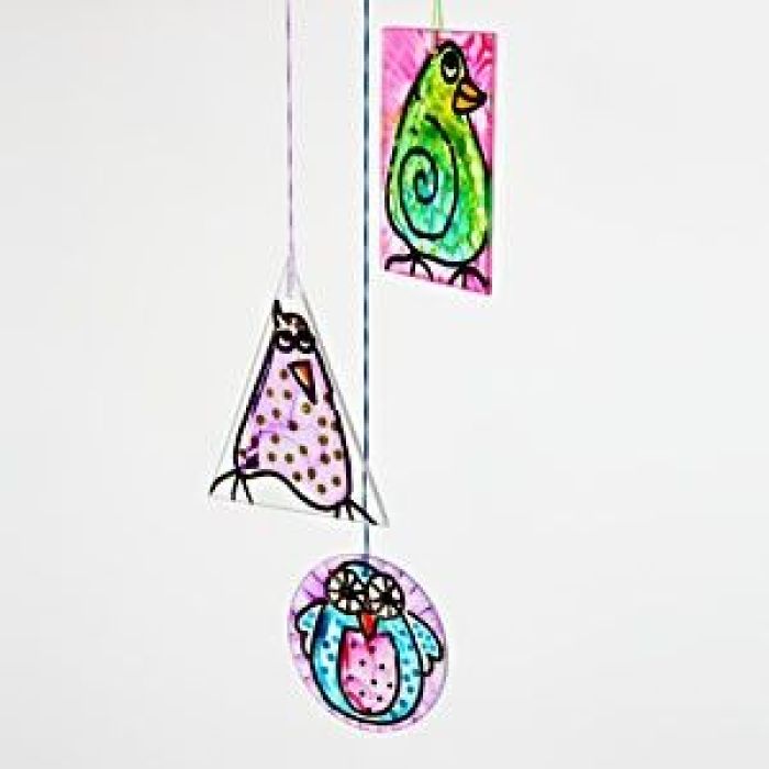 Décorations suspendues en verre transparent