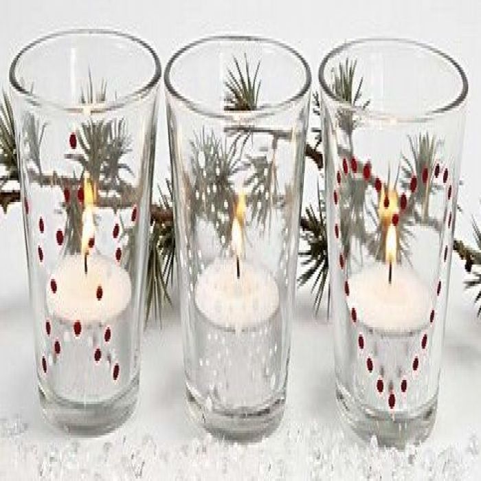 Bougies pour la table de Noël