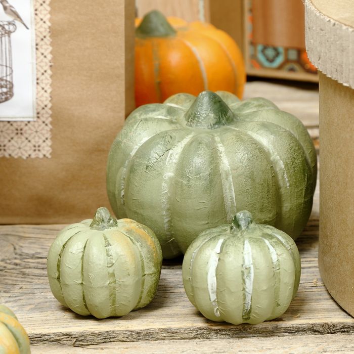 Citrouilles peintes.