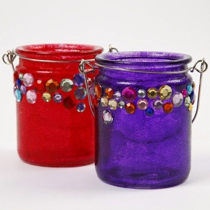 Bougeoirs avec strass.