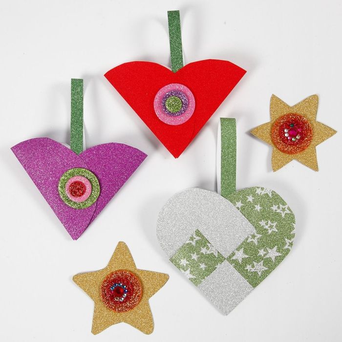 Décorations de Noël en papier pailleté