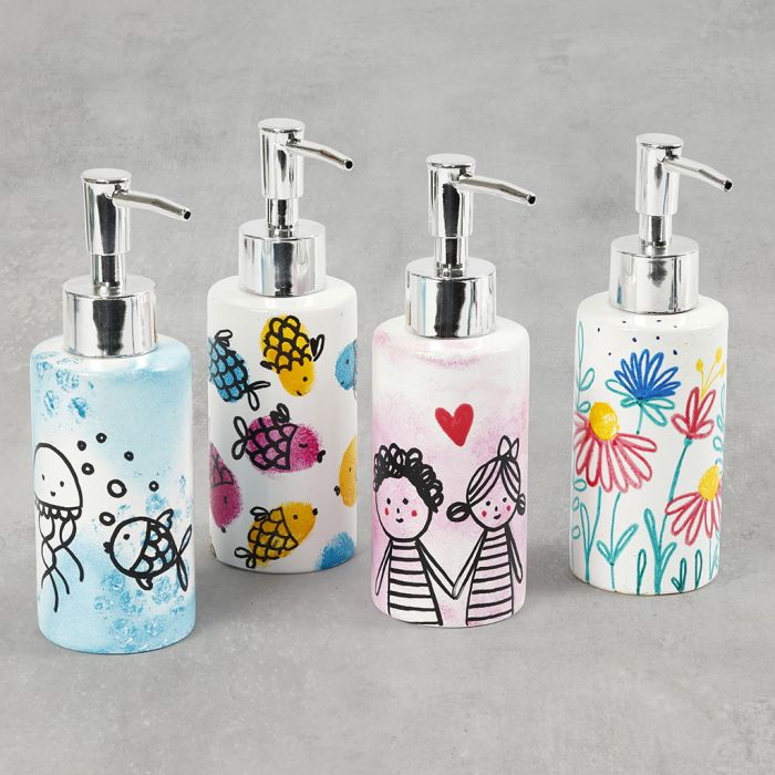 Jolis distributeurs de savon avec des designs et des imprimés