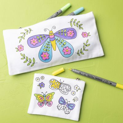 Trousse et porte-monnaie papillon