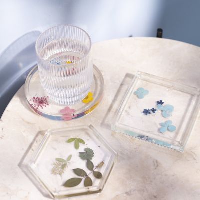 Dessous de verre en bior&eacute;sine transparente