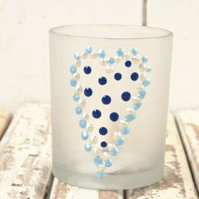 Verre décoré avec de la peinture effet givré