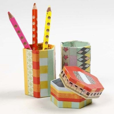 Masking Tape sur articles en carton