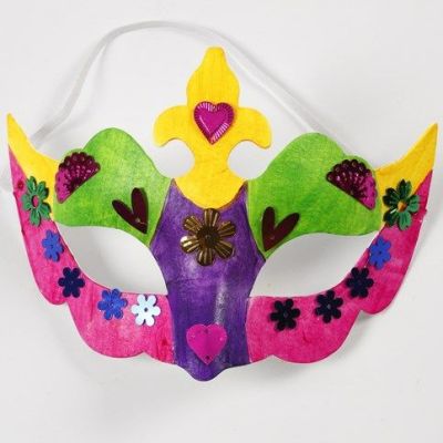 Masque de demi-visage brillant avec Sequins coll&eacute;s
