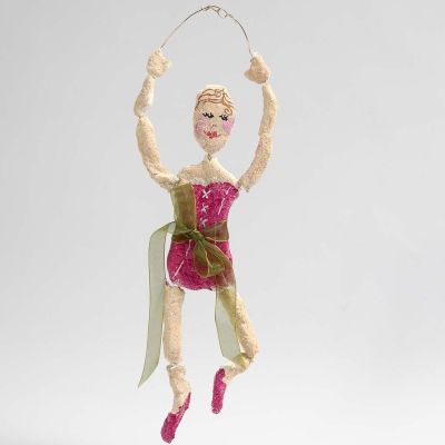 A Ballerina made from gold Bonsai Wire covered with  Papier-m&acirc;ch&eacute; Pulp
