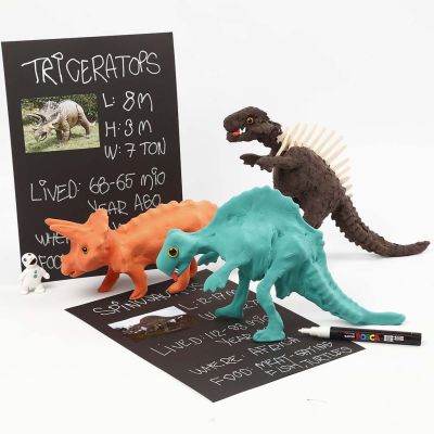 Un squelette de dinosaure recouvert de p&acirc;te Silk Clay