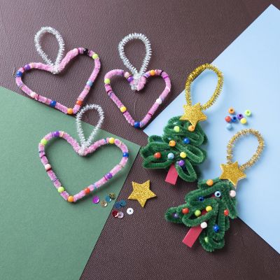 Décorations de Noël en fils chenille