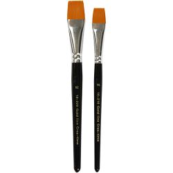 Pinceaux Gold Line, dim. 16+20, L : 19-20 cm, L : 17-24 mm, Plat, 2 pi&egrave;ces/ 1 Pq.