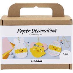 Mini Kit DIY D&eacute;corations en papier, papier cartonn&eacute; avec d&eacute;coration, 1 set