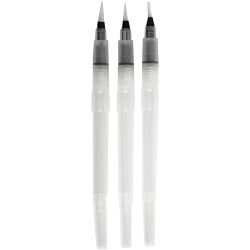 Pinceaux &agrave; Eau, dim. S+M+L, 10 ml, 3 pi&egrave;ces/ 1 Pq.