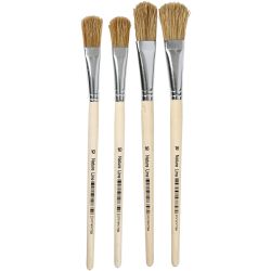 Pinceaux pour vernis, dim. 10+16, L : 13-18 cm, L : 13-17 mm, Plat, 4 pi&egrave;ces/ 1 Pq.