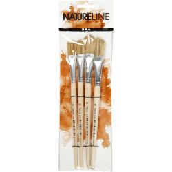Pinceaux pour vernis, dim. 10+16, L : 13-18 cm, L : 13-17 mm, Plat, 4 pi&egrave;ces/ 1 Pq.