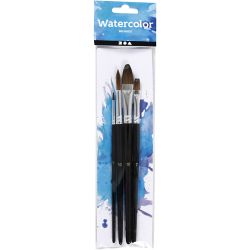 Pinceaux Aquarelle, dim. 1+7+10, 4 pi&egrave;ces/ 1 Pq.
