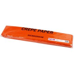 Papier Cr&eacute;pon, feuille 50x250 cm, 22 gr, orange, 10 pli/ 1 Pq.