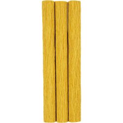 Papier Cr&eacute;pon, feuille 25x60 cm, Cr&ecirc;p&eacute; &agrave; 180%, 105 gr, curry, 3 flles/ 1 Pq.