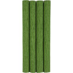 Papier Cr&eacute;pon, feuille 25x60 cm, Cr&ecirc;p&eacute; &agrave; 180%, 105 gr, vert citron, 4 flles/ 1 Pq.