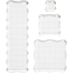 Bloc acrylique, dim. 2,5x2,5+5x5+7,6x7,6+5x16,5 cm, &eacute;p. 1 cm, 4 pi&egrave;ces/ 1 Pq.