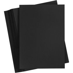 Papier cartonn&eacute;, A4, feuille 210x297 mm, 180 gr, noir, 100 flles/ 1 Pq.