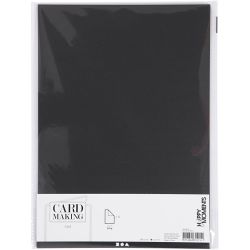 Papier cartonn&eacute; textur&eacute;, A4, feuille 210x297 mm, 220 gr, noir, 10 flles/ 1 Pq.