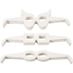 Lunettes, H : 4,5-10 cm, L : 32 cm, blanc, 160 pi&egrave;ces/ 1 Pq.