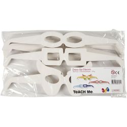 Lunettes, H : 4,5-10 cm, L : 32 cm, blanc, 160 pi&egrave;ces/ 1 Pq.