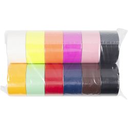 Ruban adh&eacute;sif, Couleur unie, L : 48 mm, ass. de couleurs, 12x5 m/ 1 Pq.