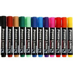 Power Liner, trait 1,5-3 mm, ass. de couleurs, 12 pi&egrave;ces/ 1 Pq.