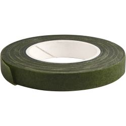 Ruban adh&eacute;sif floral, L : 12 mm, vert fonc&eacute;, 27 m/ 1 rouleau
