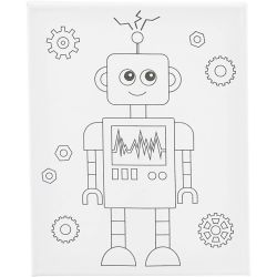 Toile de peintre imprim&eacute;e, Robot, P: 1,6 cm, dim. 24x30 cm, 360 gr, 1 pi&egrave;ce