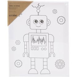 Toile de peintre imprim&eacute;e, Robot, P: 1,6 cm, dim. 24x30 cm, 360 gr, 1 pi&egrave;ce