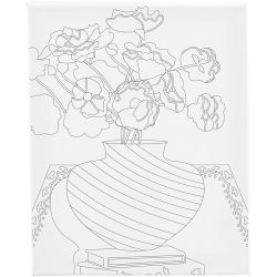 Toile de peintre imprim&eacute;e, Bouquet dans un vase, P: 1,6 cm, dim. 24x30 cm, 360 gr, 1 pi&egrave;ce