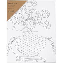 Toile de peintre imprim&eacute;e, Bouquet dans un vase, P: 1,6 cm, dim. 24x30 cm, 360 gr, 1 pi&egrave;ce