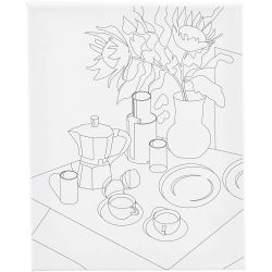Toile de peintre imprim&eacute;e, Table du petit d&eacute;jeuner, P: 1,6 cm, dim. 24x30 cm, 360 gr, 1 pi&egrave;ce