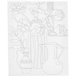 Toile de peintre imprim&eacute;e, Nature morte florale, P: 1,6 cm, dim. 24x30 cm, 360 gr, 1 pi&egrave;ce