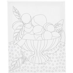 Toile de peintre imprim&eacute;e, Bol de fruits, P: 1,6 cm, dim. 24x30 cm, 360 gr, 1 pi&egrave;ce