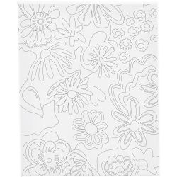 Toile de peintre imprim&eacute;e, Fleurs, P: 1,6 cm, dim. 24x30 cm, 360 gr, 1 pi&egrave;ce