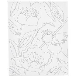 Toile de peintre imprim&eacute;e, Coquelicots, P: 1,6 cm, dim. 24x30 cm, 360 gr, 1 pi&egrave;ce