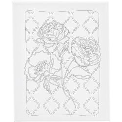 Toile de peintre imprim&eacute;e, Roses, P: 1,6 cm, dim. 24x30 cm, 360 gr, 1 pi&egrave;ce
