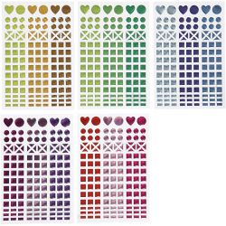 Autocollants mosa&iuml;ques, d 8-14 mm, feuille 11x16,5 cm, ass. de couleurs, 10 flles/ 1 Pq.