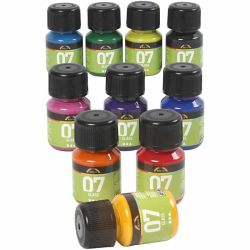 Peinture pour verre A-Color Glass, ass. de couleurs, 10x30 ml/ 1 Pq.