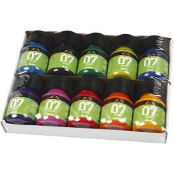 Peinture pour verre A-Color Glass, ass. de couleurs, 10x30 ml/ 1 Pq.