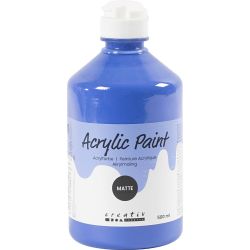 Peinture Acrylique Mate, bleu, 500 ml/ 1 flacon