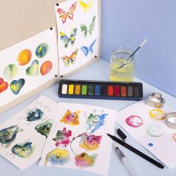 Kit Aquarelle, dim. 12x30 mm, multicolore, 12 couleurs/ 1 Pq.