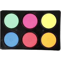 Pastilles aquarelles, H : 16 mm, d 44 mm, couleurs n&eacute;ons, 1 Pq.