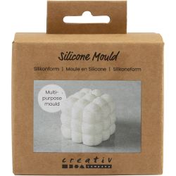 Moule en Silicone, Carr&eacute; avec bulles, H : 5 cm, d 6 cm, L : 6 cm, 1 pi&egrave;ce/ 1 Pq.