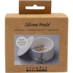 Moule en silicone, Pot avec couvercle, H : 4,5 cm, d 7,5 cm, 1 pi&egrave;ce/ 1 Pq.