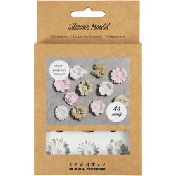 Moule en silicone, Marguerites, H : 0,5 cm, L : 2-2,5 cm, 1 pi&egrave;ce